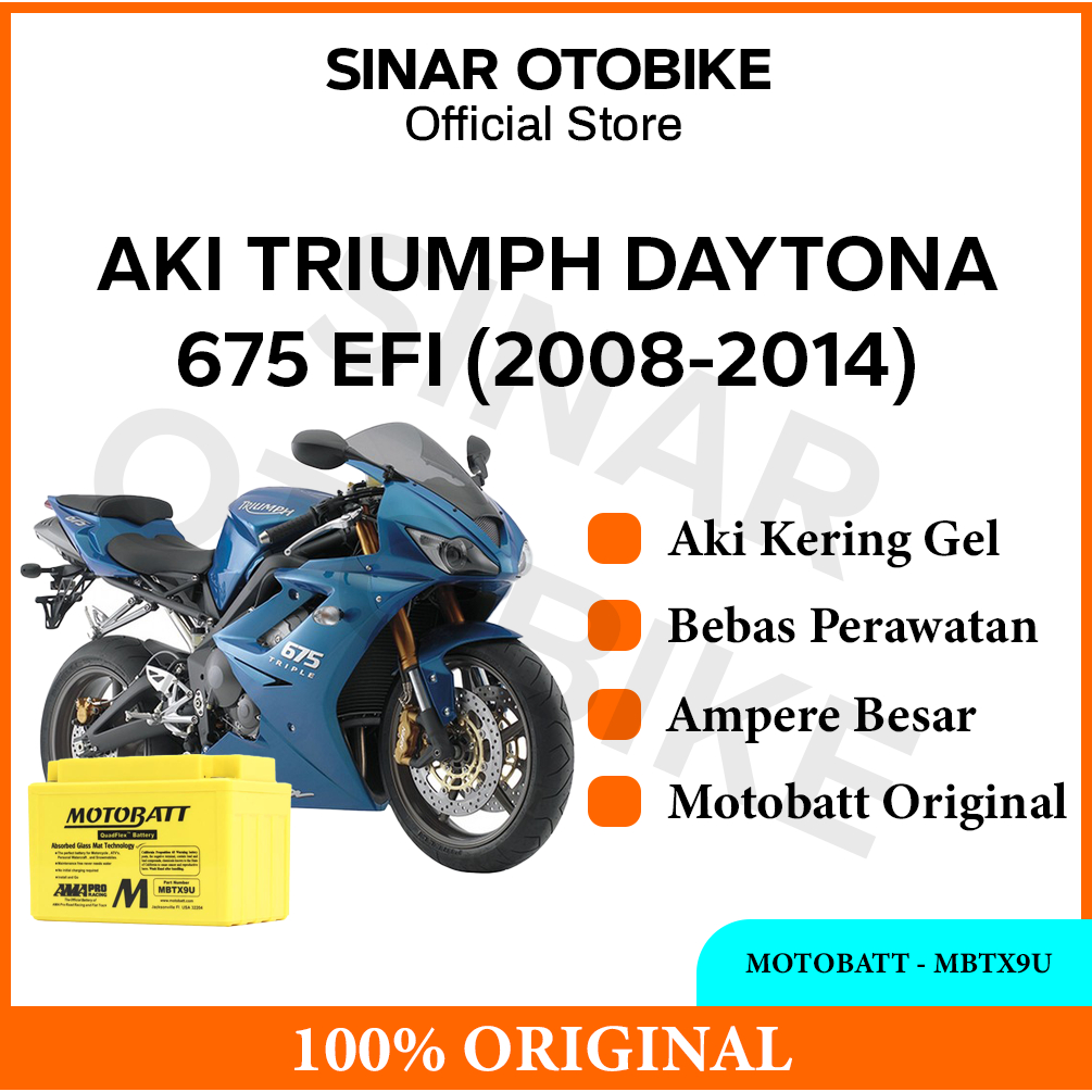 AKI TRIUMPH DAYTONA 675 MOTOBATT - MBTX9U