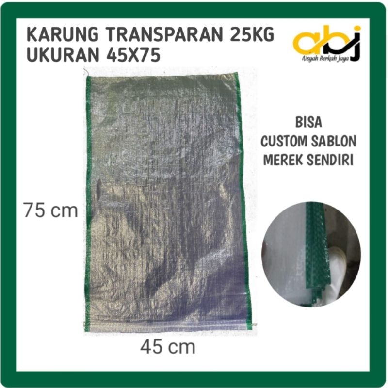 Karung Beras 25kg Transparan Ukuran 45x75 Bisa Sablon Merek sendiri