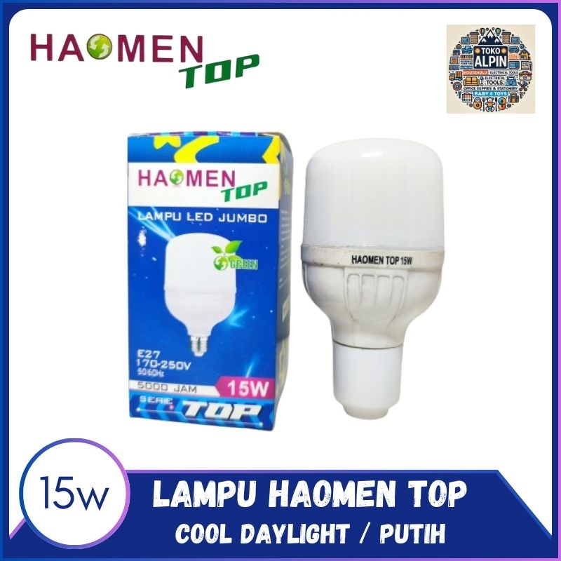 Lampu LED Bohlam Bulat Haomen 15w - Haomen Top T BULB 6500K Putih 15 Watt