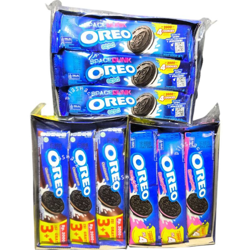 

biskuit Oreo 1 box kemasan saset rasa coklat Oreo keping Oreo rasa ice cream 2000