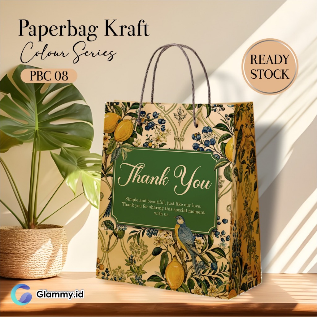 

(24 pcs) PAPER BAG PBC 08 READY STOK - TAS SOUVENIR PERNIKAHAN & HAJATAN AESTHETIC 20 X 25 X 10 CM