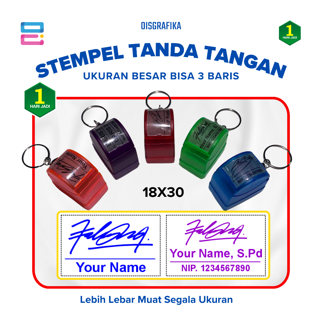 

Stempel TTD Tanda Tangan Dokter Guru Bisa 3 Baris - 18x30mm