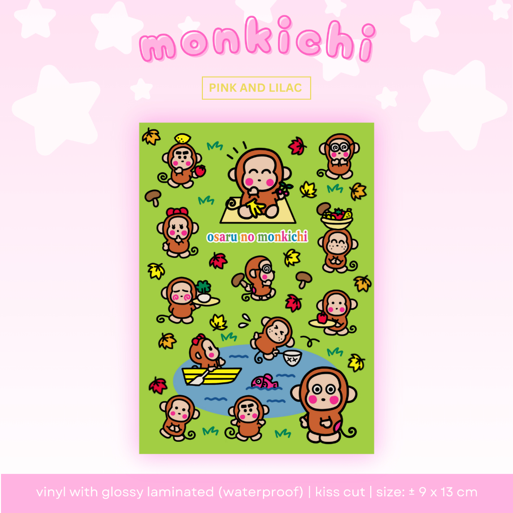 

Sticker Sheet Osaru no Monkichi | Deco Sticker Japan