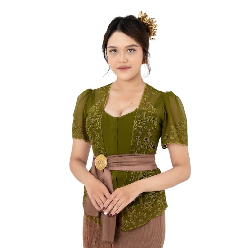 Kebaya Bordir Lengan Pendek Bali