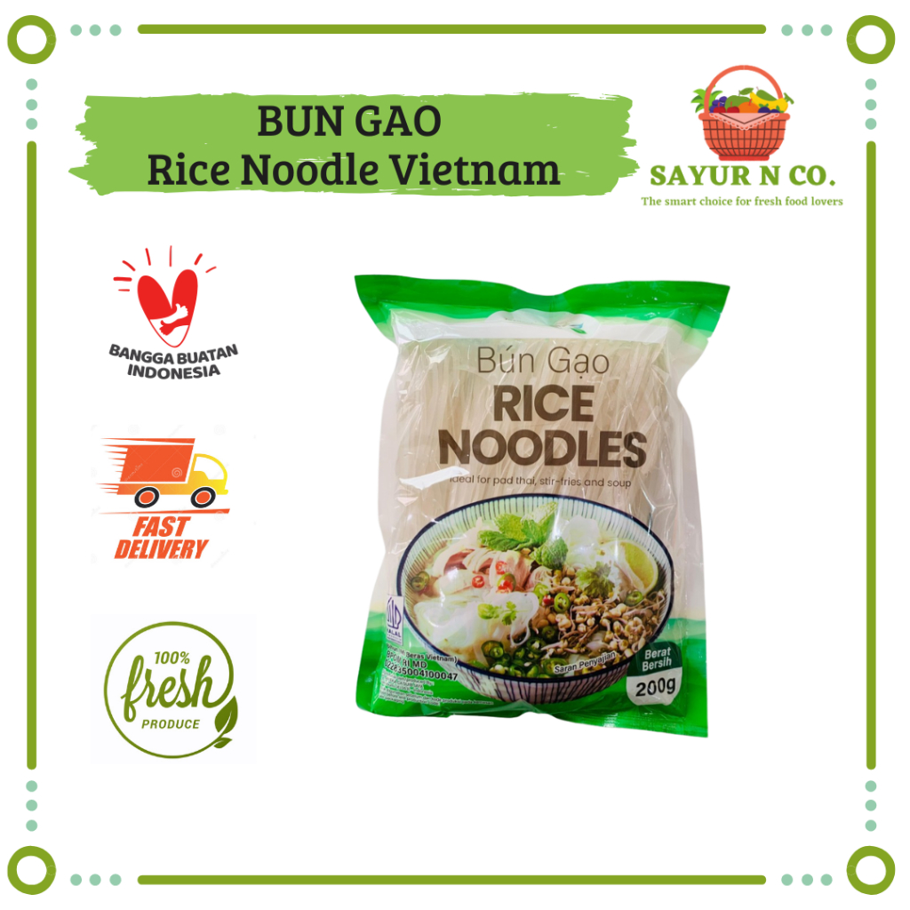 

BUN GAO Pho Rice Noodles Vietnam / Mie Beras Vietnam 200gr HALAL | Sayur N Co Bekasi