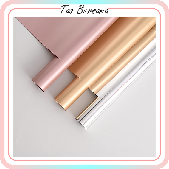 

(1 PACK 20 LEMBAR) Kertas Bunga Buket Flower Wrapping Paper Glossy Kertas Florist Glossy Gold Rosegold Silver KB6103