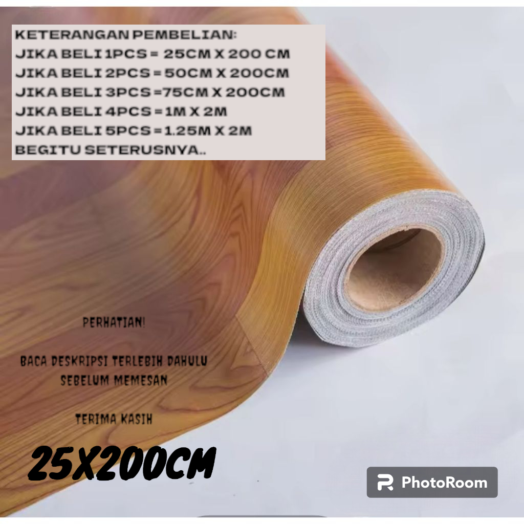 Karpet Lantai Vinyl Roll Ketebalan 0.7mm Dekorasi Lantai Panjang 25 cm x Lebar 2 Meter
