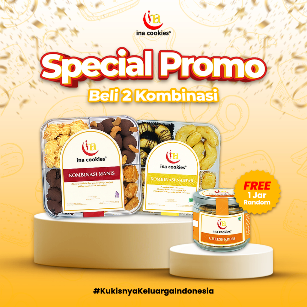 

[Promo Special] Beli 2 KOMBINASI Free 1 TOPLES JAR - Kue Kering Jajan Lebaran INA COOKIES MALANG