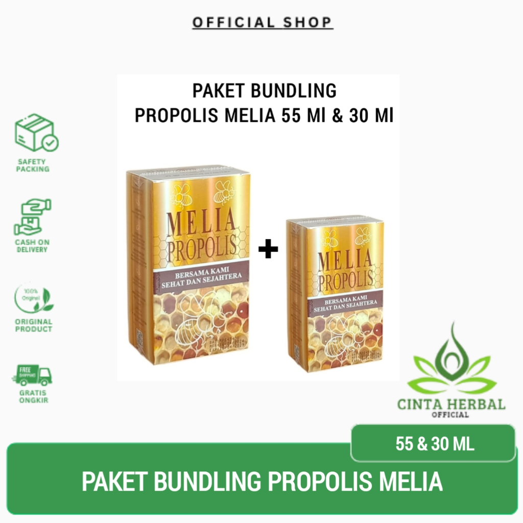 Propolis Melia Paket Hemat 55 & 30 Ml | Suplemen Kesehatan | Melia Propolis Original