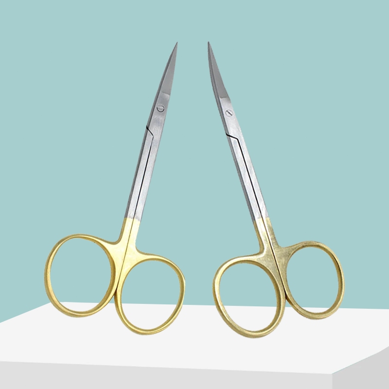 iris scissor / iris lurus bengkok / gunting alis mata jaringan gum / gunting bedah operasi / gunting