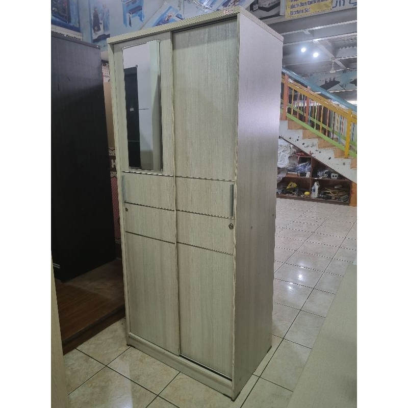 LEMARI PAKAIAN 2 PINTU SLEDING SPIN SL 80
