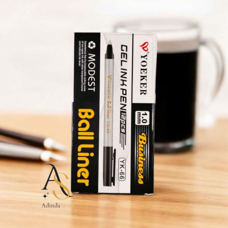 

pulpen pena pen ball liner esco es-8800 / yoeker 1,0 mm 12 pcs pena
