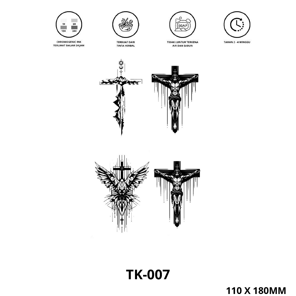 Tattoo Salib Tattoo Fruit ink Tattoo Temporer Tattoo Temporary