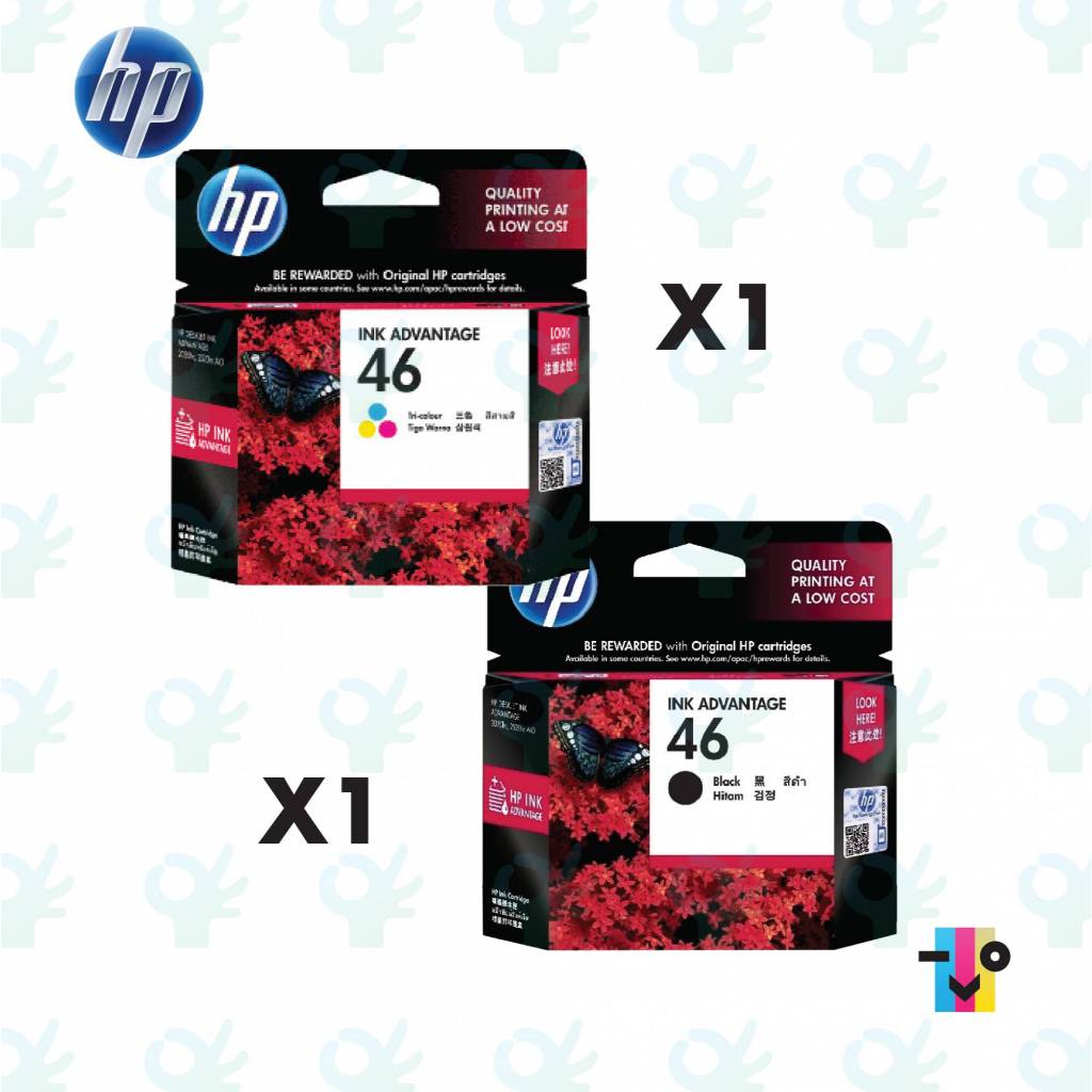 Tinta Printer HP 46 Black Original Ink Advantage Cartridge Hitam Cartridge Asli HP Deskjet Ink Advan