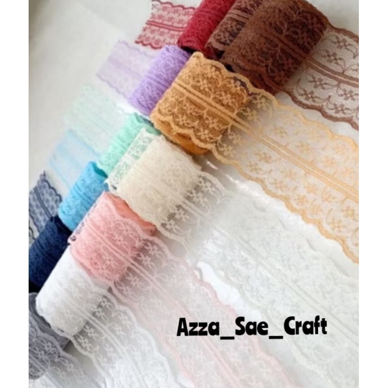 

1Yard Pita Renda 5 Cm Pita Parcel Gift Hampers Korean Lace Ribbon 30 mm Per Yard ( 90 cm) Pita Renda Ribbon DIY Crafts Tapes Card Wrapflower Bouquet Dekorasi Kado Pita Motif Renda