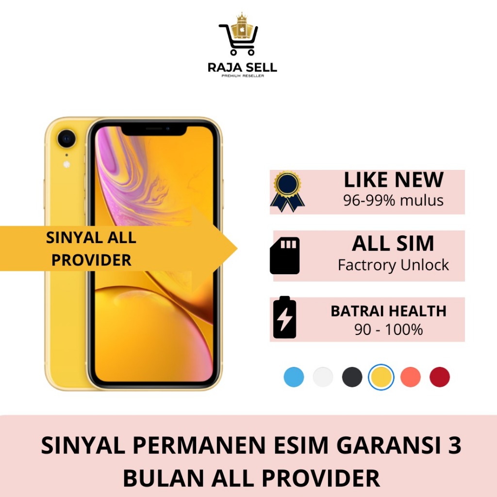 SINYAL PERMANEN iPhone XR Second 64GB/128GB Second LIKE NEW MULUS Tempered Glass Fullset