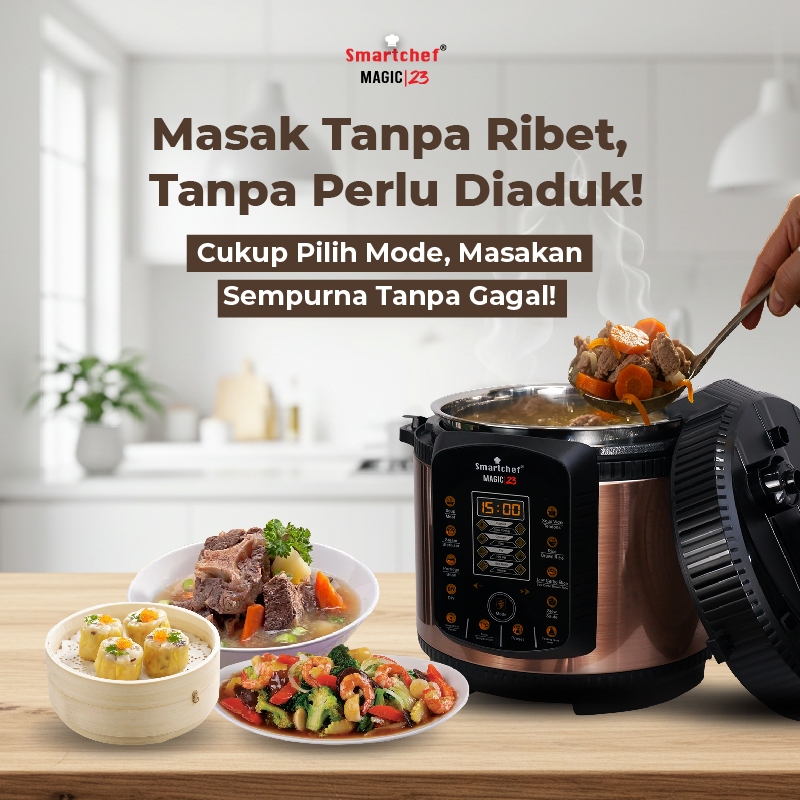Smart Chef panci presto low carbo presto listrik pressure cooker slow cooker Low sugar cegah Obesita