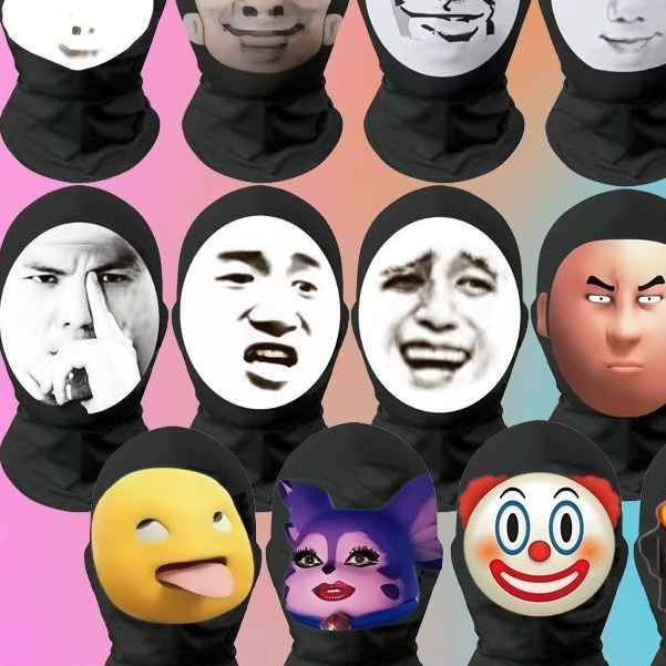 Topeng Wajah Lucu Prank Abstrak