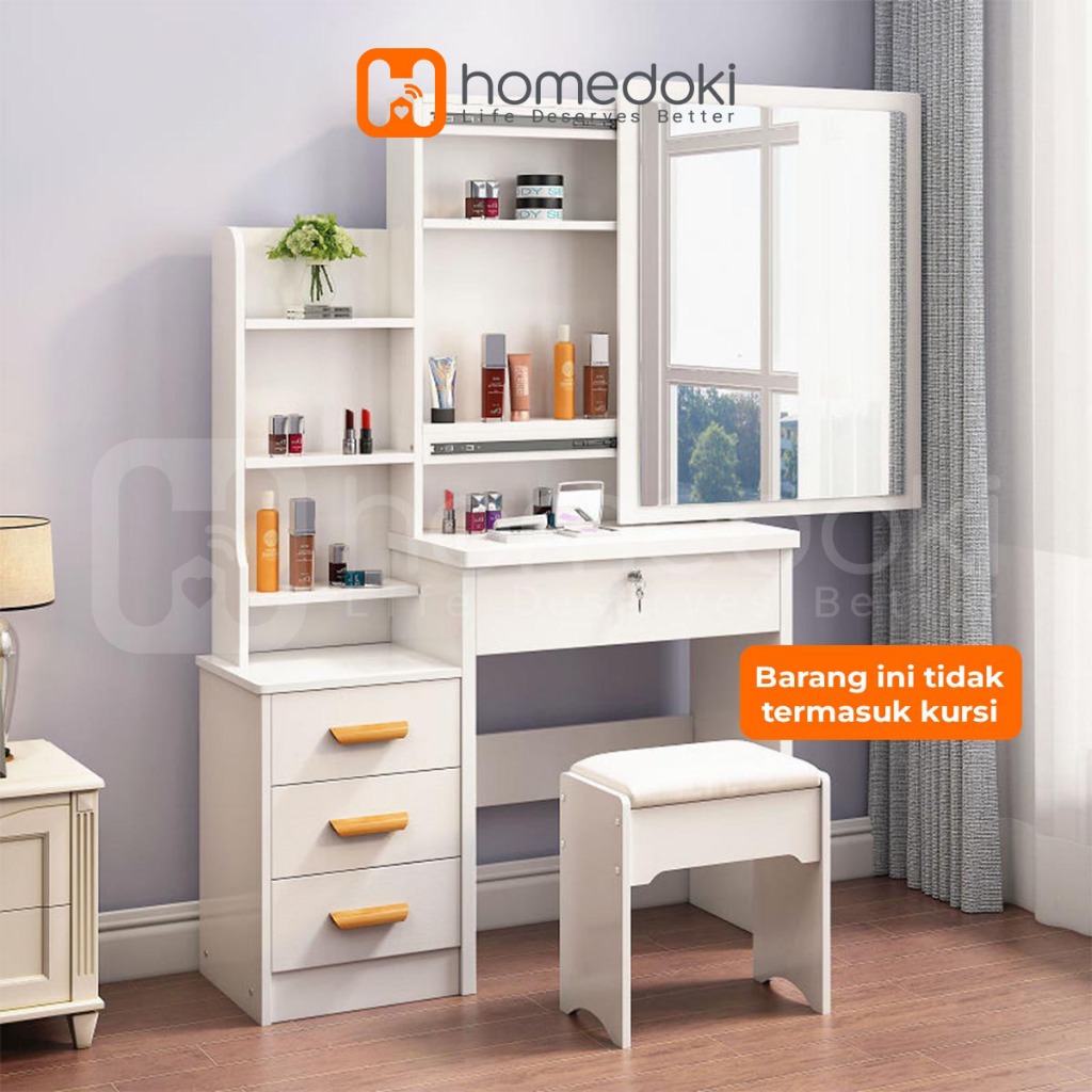 Homedoki Meja Rias Aesthetic/Meja Rias Led/Meja Rias Lampu/Meja Rias Minimalis/Meja Rias Sliding/Mej