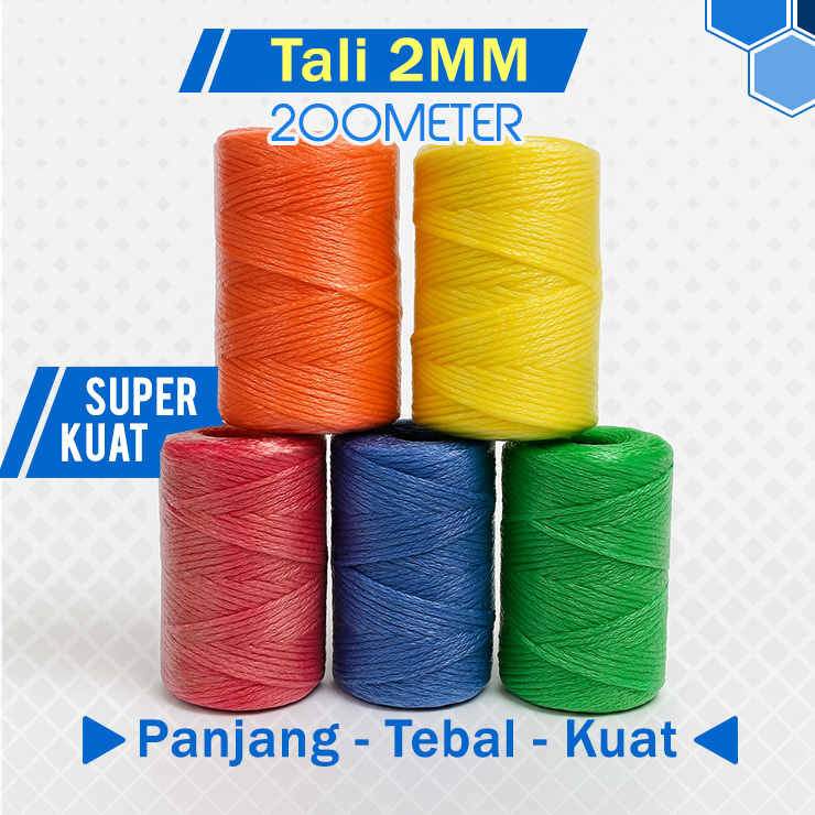 

Tali Tambang SEAGULL 2mm 200M Serbaguna | Tali Tampar | Tali Plastik Warna-warni |Tali Layangan Kuat