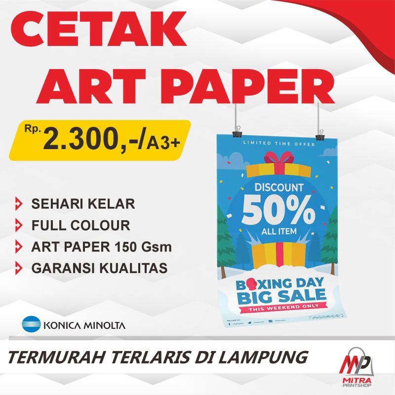 

Print Art Paper A3+ Termurah || Cetak 1 Sisi / 2 Sisi Cetak Instant