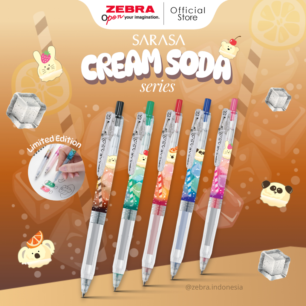 

Zebra Alat Tulis Pulpen Gel Sarasa 0.5mm Limited Edition Cream Soda Series - Satuan