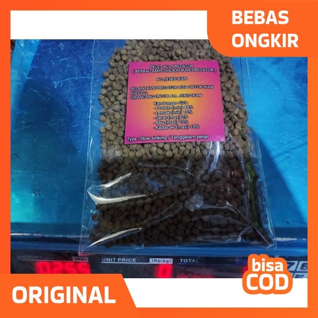 Pelet pakan ikan all predator Louhan arwana pbass oscar channa