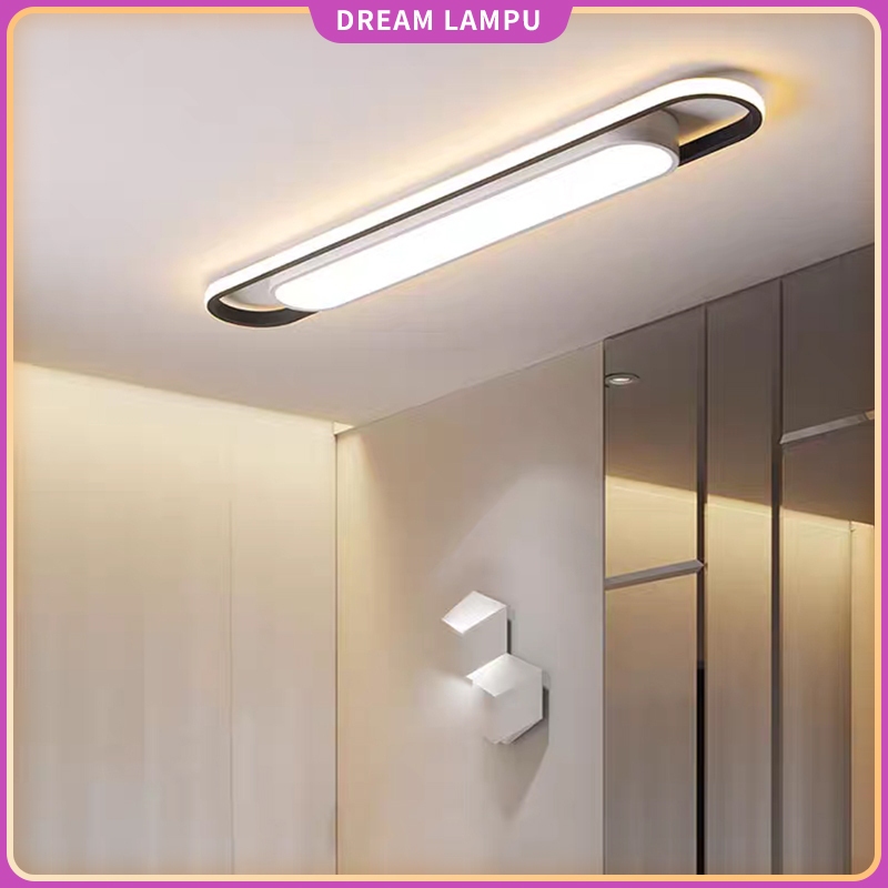 Lampu plafon strip panjang minimalis  LED teras/tangga/balkon/kamar mandi/lampu kamar 3 warna
