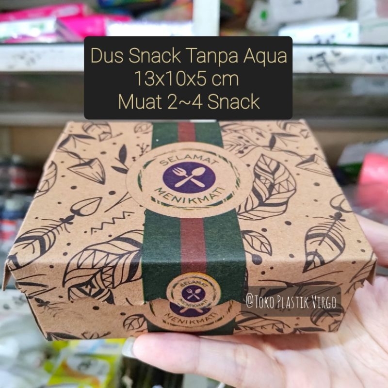

Box / Kardus / Dus Snack Kue Makanan - 13x10x5 cm - Tanpa Aqua - Coklat Daun