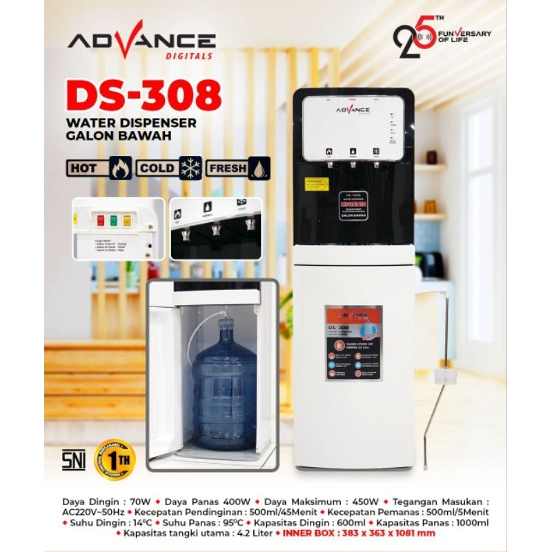 DISPENSER GALON BAWAH ADVANCE ADVANCE DS-308
