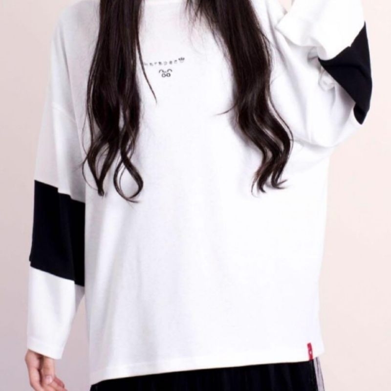 [BACA DESKRIPSI] Official Harapeco Eve Utaite Sweater White Black Oversize Size M