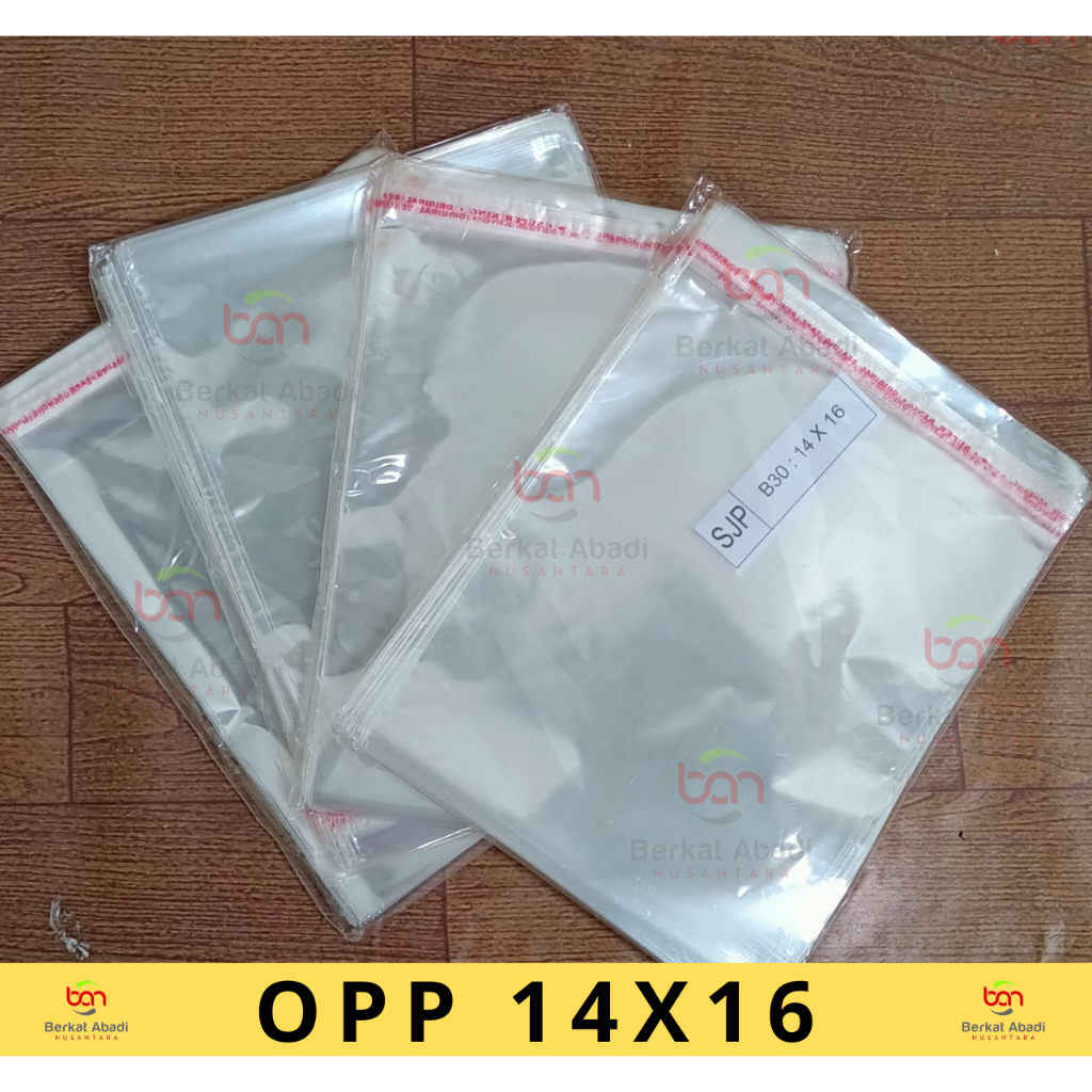 Plastik OPP 14x16 Lem isi 100 Pcs / Kantong Bening / Plastik Kerupuk / Plastik Roti dengan seal pere