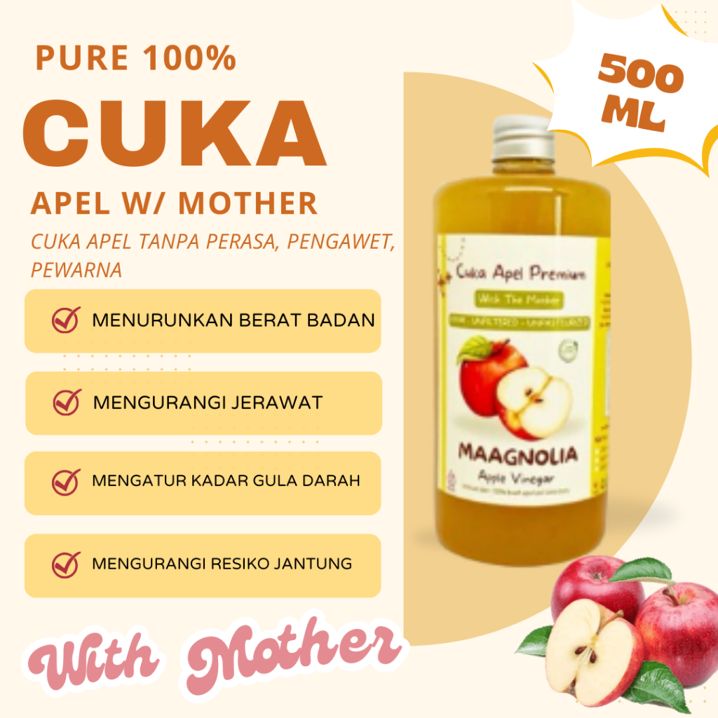 

Cuka Apel Premium Organik Oleh Oleh Batu Cuka Apel Premium With Mother Cuka Apel Vinegar With Mother 500ml