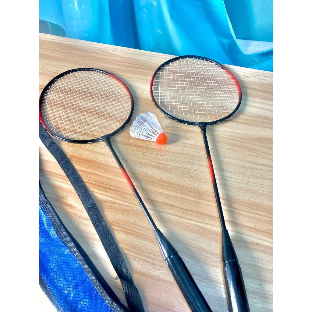 RAKET BADMINTON PAKET LENGKAP MODEL SENYAWA 2 RAKET KOK 1 TAS