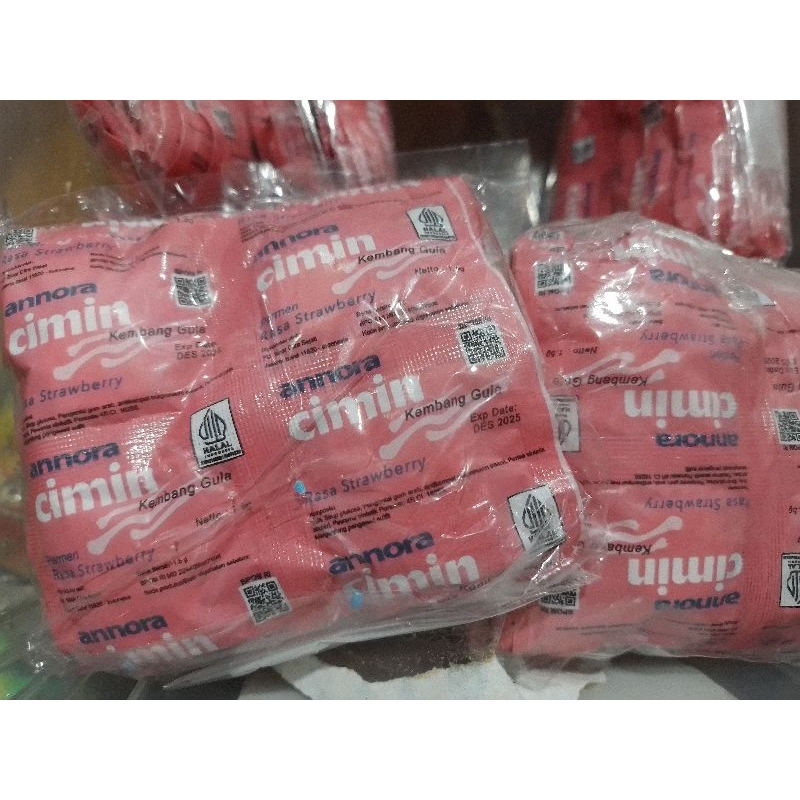 

1 BKS/10LBR PERMEN ANNORA CIMINN STRAWBERY