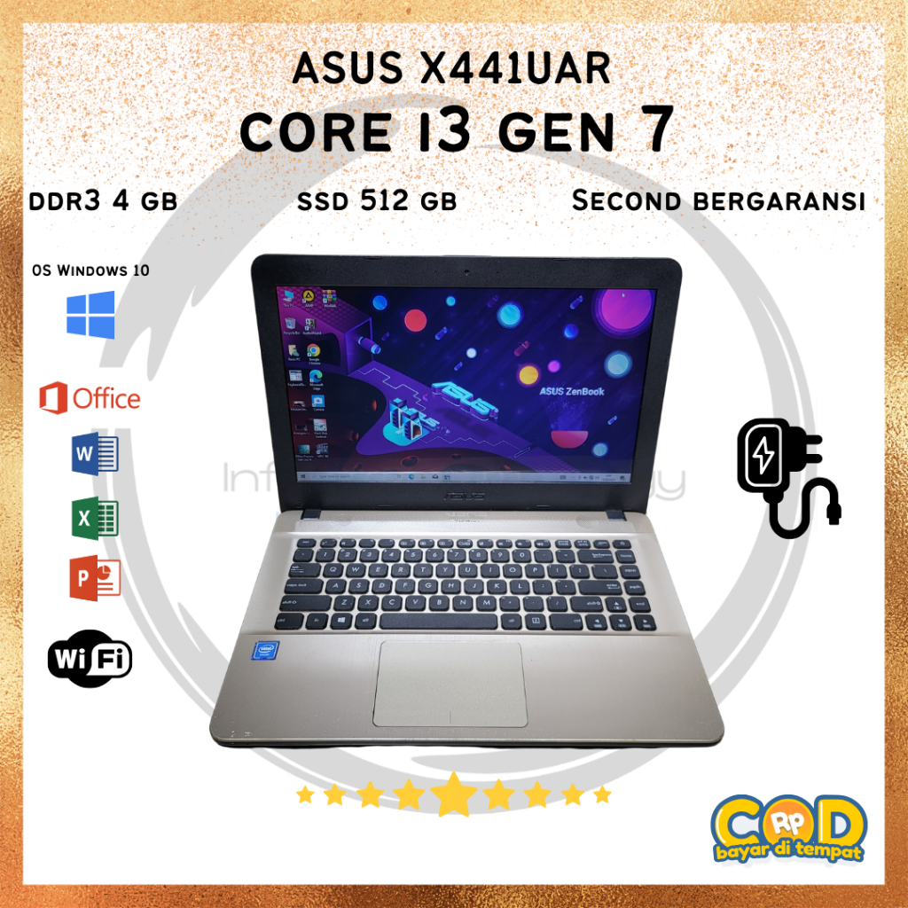 Laptop Windows 10 Notebook Asus Lenovo Dell Premium Core i7 i5 i3 Ram 16 Gb Ssd 512 Gb VGA Nvidia