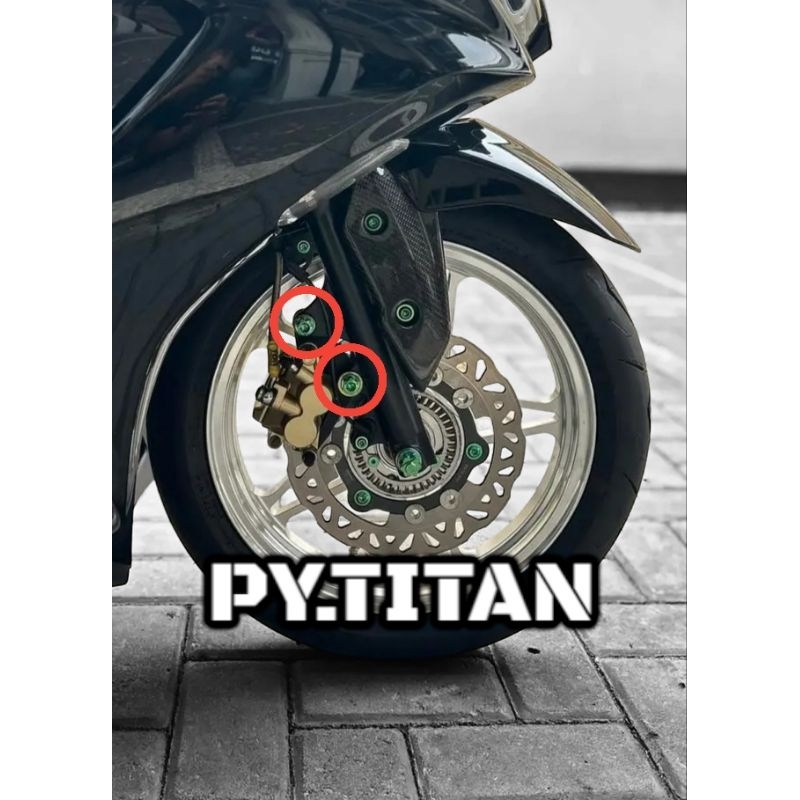 Baut Titanium Set Tabung To Kaliper Yamaha Aerox / Yamaha Universal