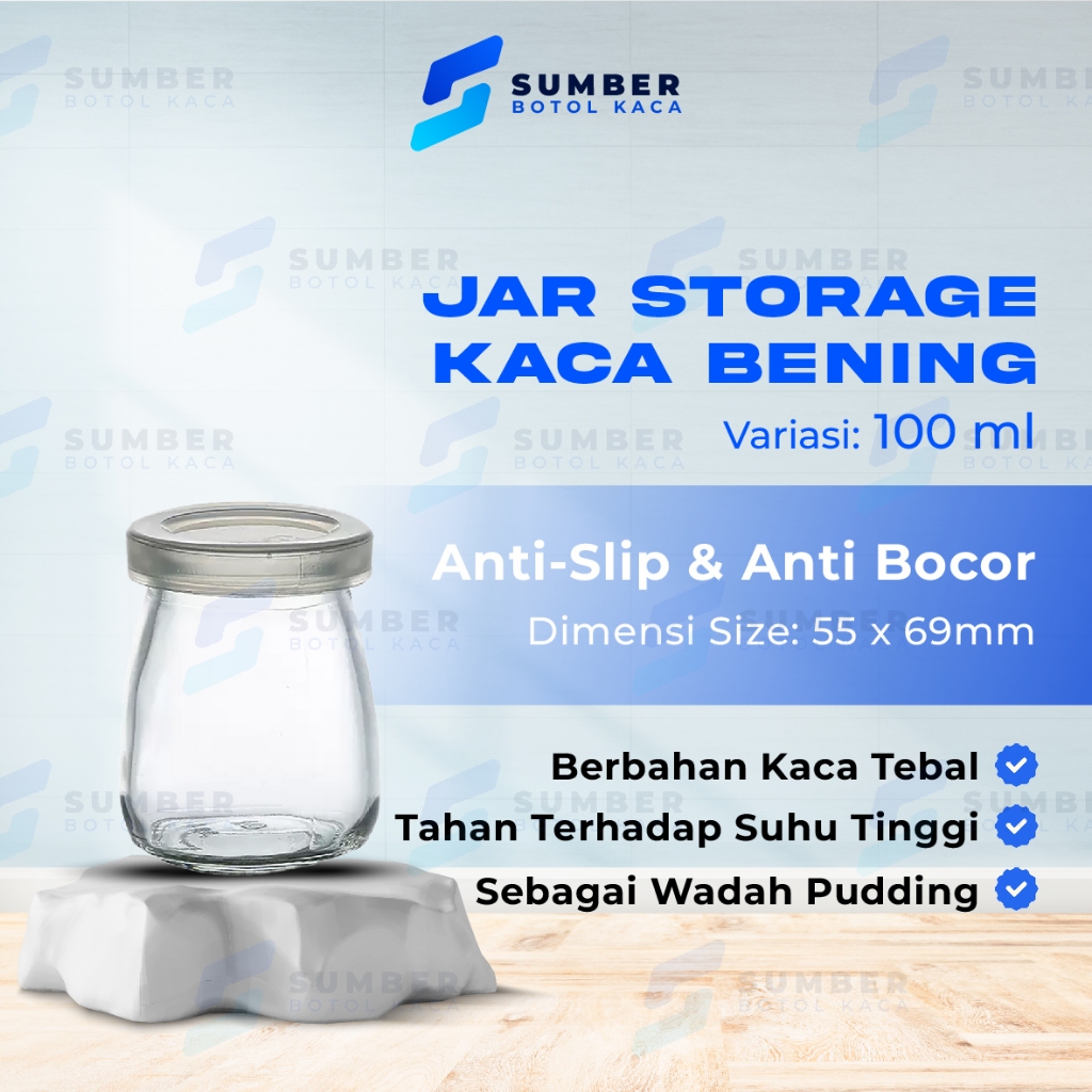 Puding Jar Kaca 100ml / Jar Puding 100ml/Jar Kaca Clear 100ml