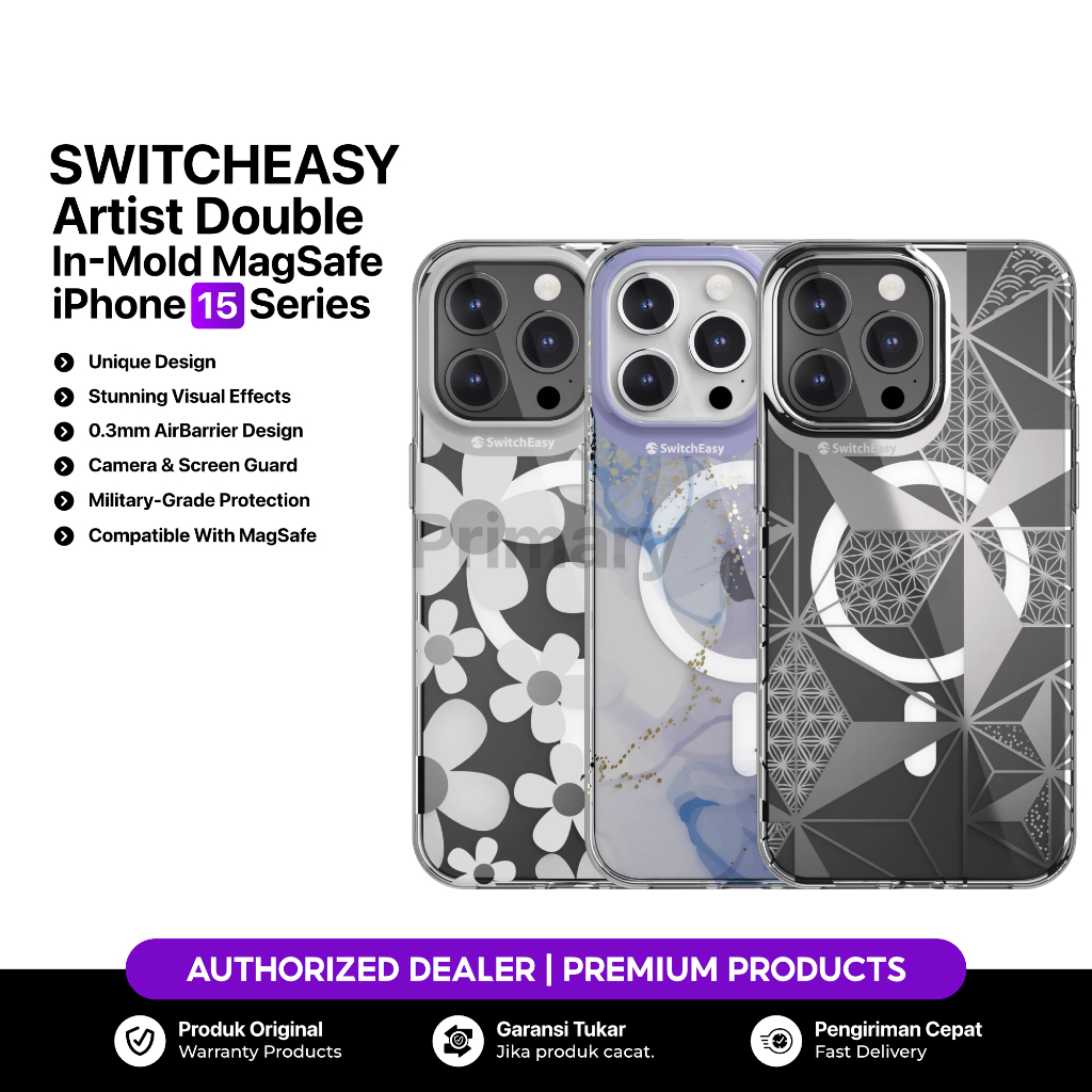 SWITCHEASY Case iPhone 15 Pro Max 15 Pro SWITCHEASY Artist Magsafe Double In-Mold - Primary Cares