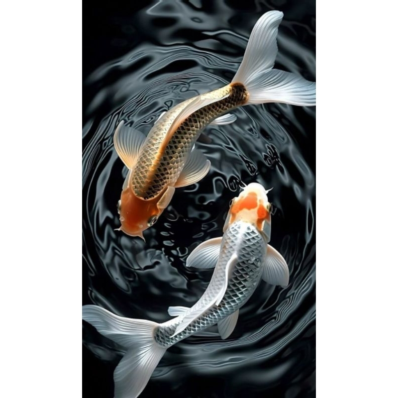 lukisan minimalis koi