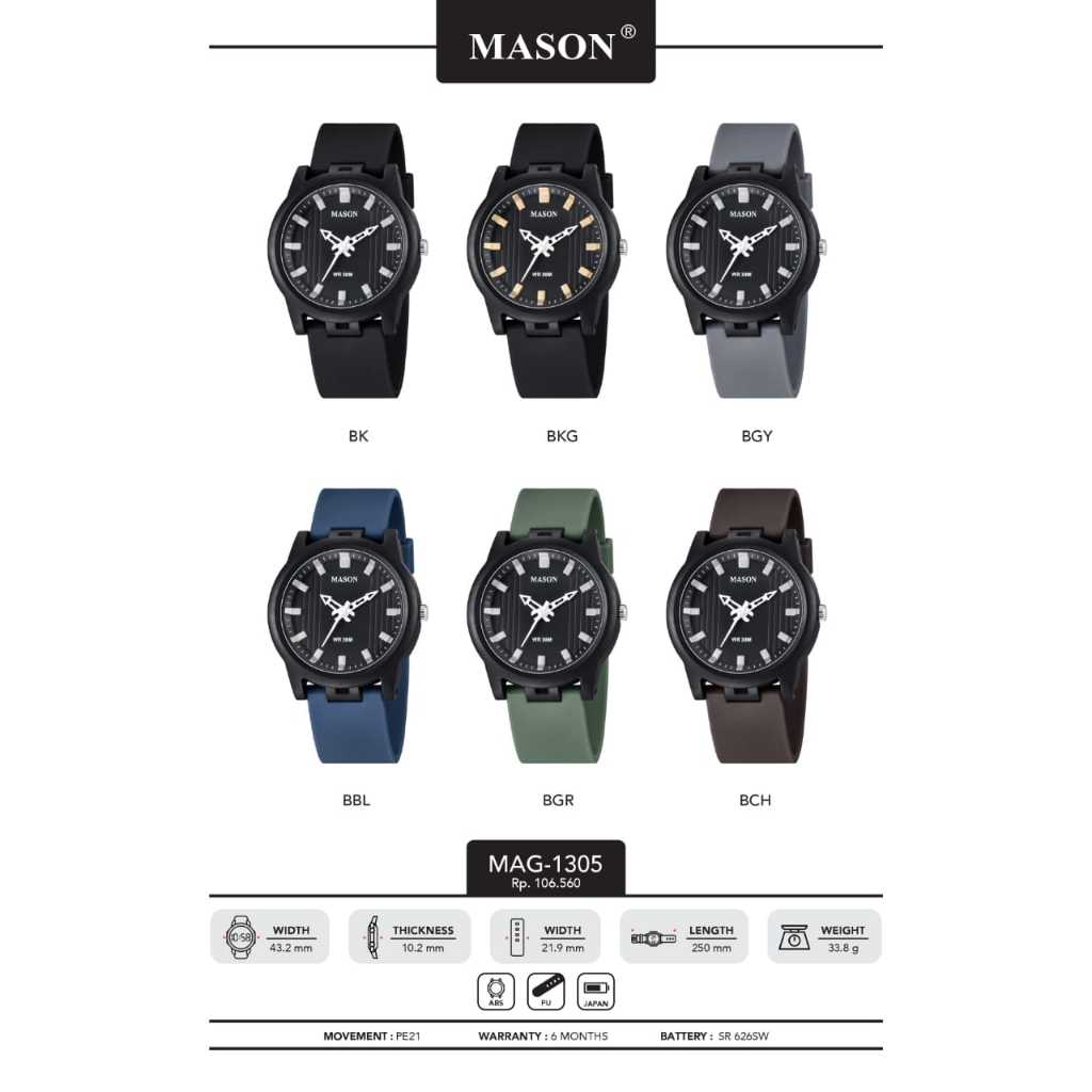 NEW JAM TANGAN PRIA  ANAK MASON ANALOG ORIGINAL