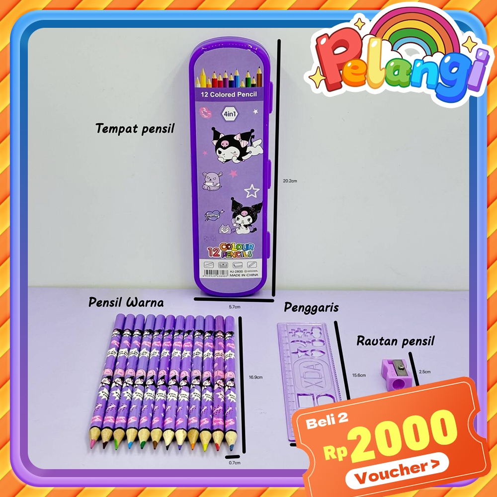 

12Pcs Pensil Warna Motif Kuromi Cinnamoroll Pensil Gambar Kayu Drawing Pensil Children's Education Melody Alat Mewarnai Peralatan Untuk Aktivitas Melukis Pencil Mewarnai Set Multifungsi Alat Tulis Siswa Cute
