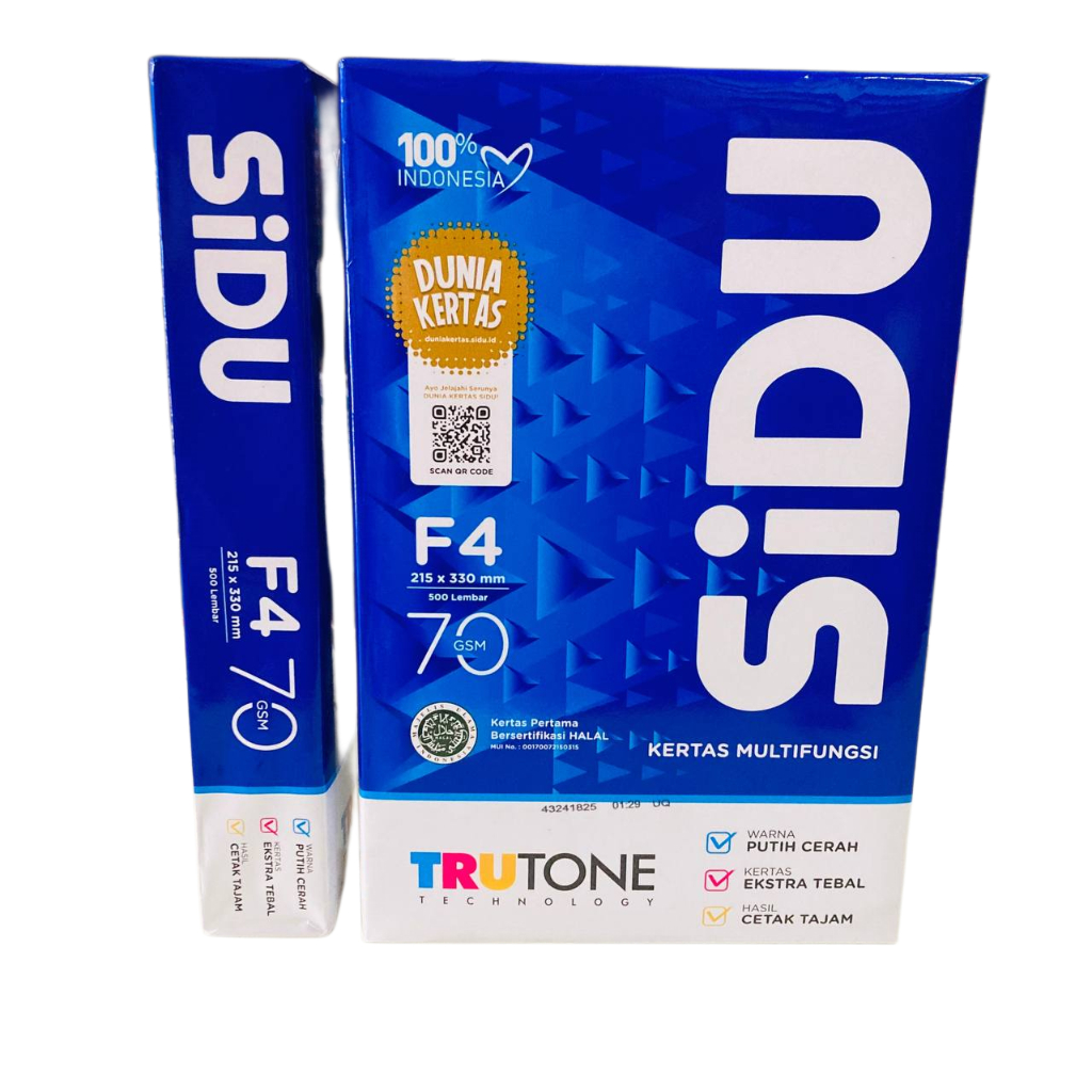 

[ 1 RIM ] Kertas HVS F4 70 SIDU 70 Gram Folio isi 500 Lembar