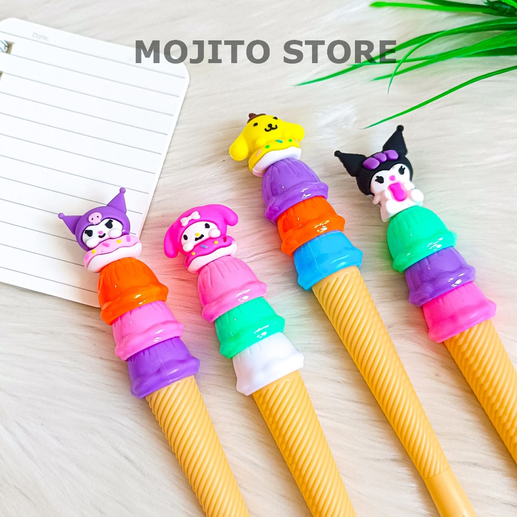 

PULPEN ICE CREAM SANRIO ES KRIM KUROMI MELODY PURIN GEL TINTA PENA PEN BOLPEN ALAT TULIS