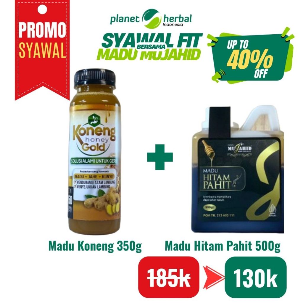 

BUNDLING HEMAT MUJAHID - Madu Koneng + Madu Hitam Pahit - Natural Honey Hutan Murni Diabetes Maag