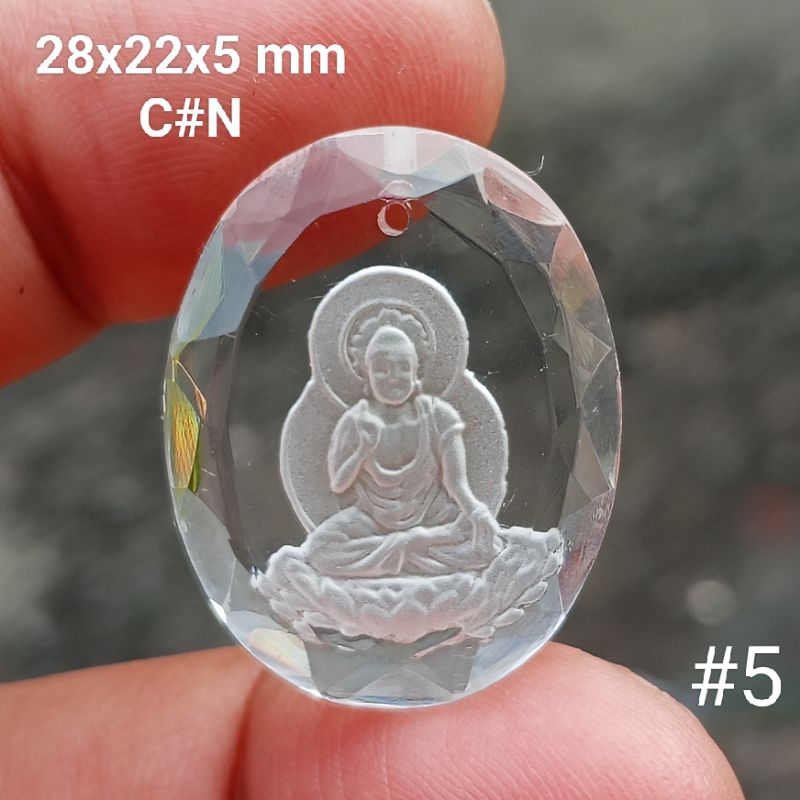 liontin crystal carving budha #5