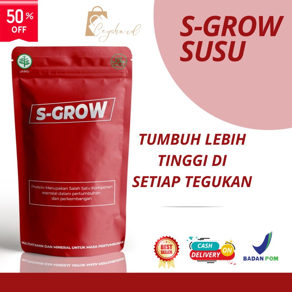 (BEST SELLER) S GROW Susu Peninggi Badan Anak Cepat dan Efektif / Peninggi Badan Original 100% / Sup