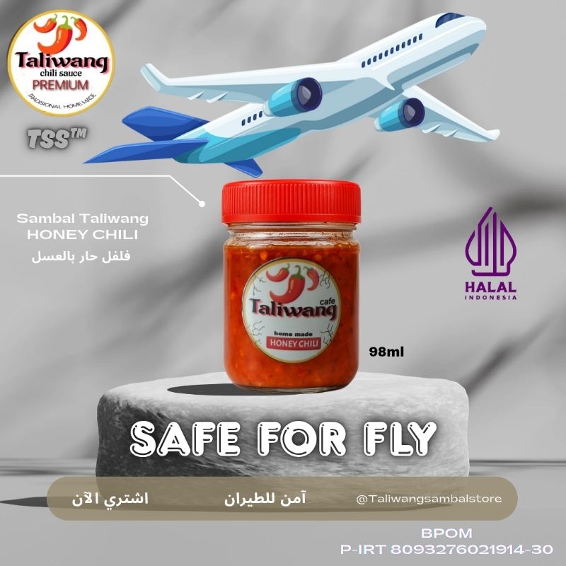 

[ Special Price 18 Pembeli Pertama ] Sambal Taliwang Hot Honey Chili Special Edition " Safe For Fly " 98 ml