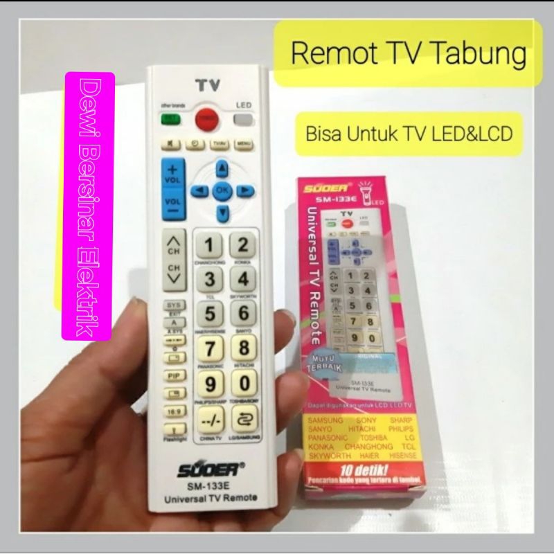 Suoer SM-133E Universal TV Remot  - Remot TV Tabung - LED - LCD - Remot TV Multi Mutu Terbaik