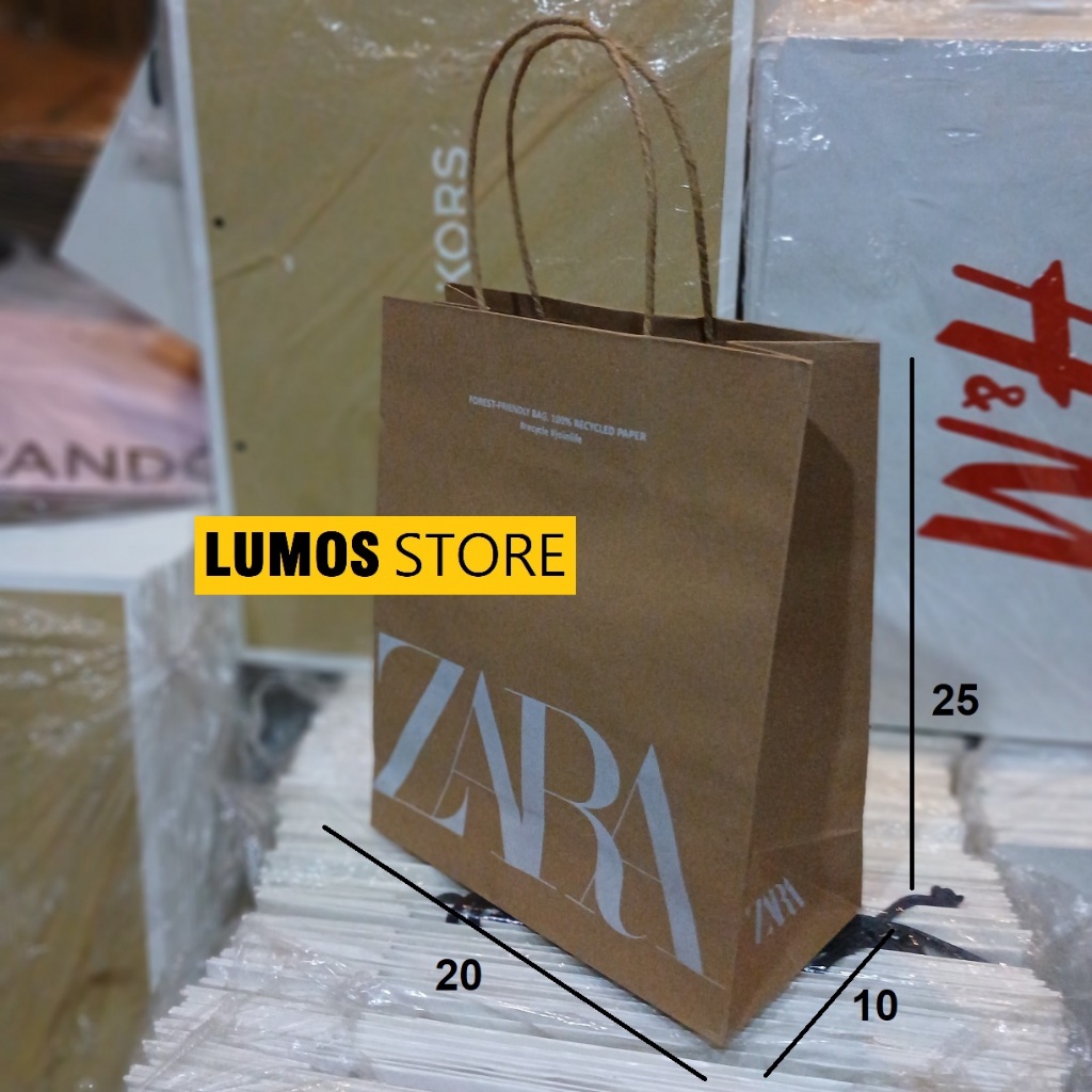 

Paper Bag Zara Aesthetic Coklat Small 2 Sisi